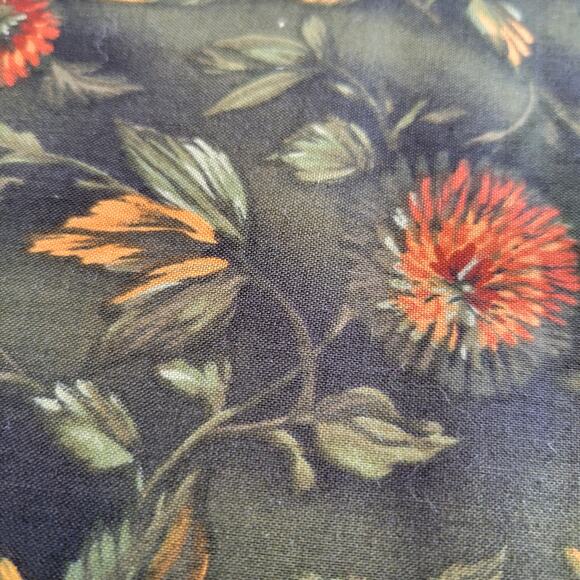 Water Tex Cheri Strole SSI Floral Cotton Fabric 36x42” Green Orange Leaves - Picture 11 of 13